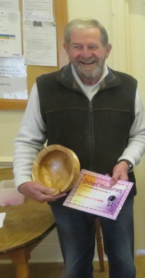 Bill with the rowan bowl that won him a turning of the month certificate